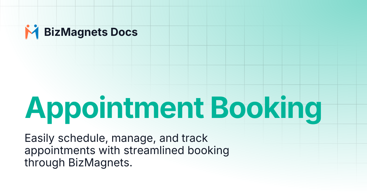 Appointment Booking | BizMagnets Docs