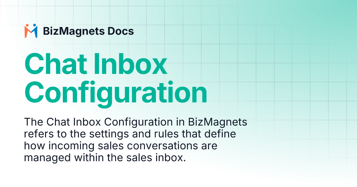 Chat Inbox Configuration | BizMagnets Docs