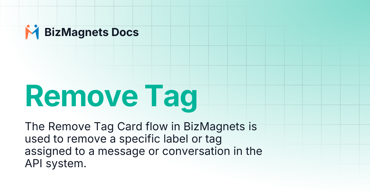 Remove Tag | BizMagnets Docs