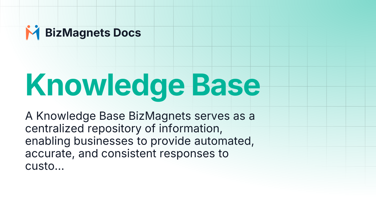 Knowledge Base | BizMagnets Docs