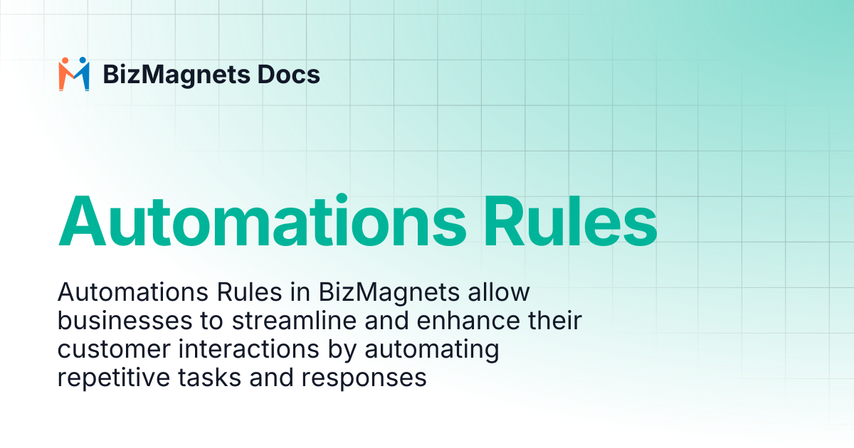 Automations Rules | BizMagnets Docs
